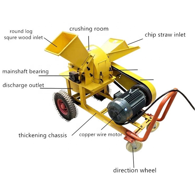Wood Sawdust Shredder Crusher Machine