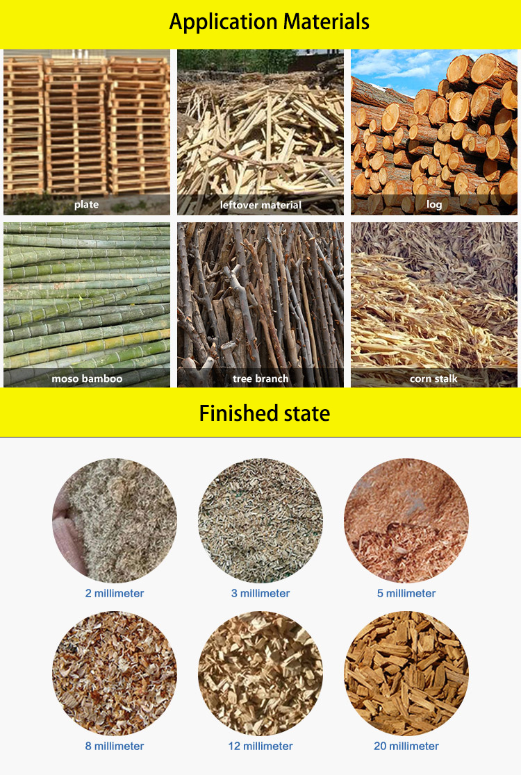 Industrial wood chipper straw crushing machine