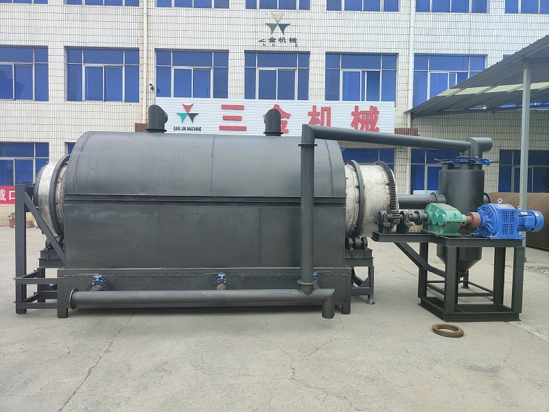 Wood chips rice husk carbonization furnace
